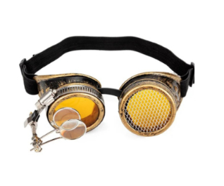 Title 2, Steam Punk Goth Goggles Mesh Lens With Magnifyi...