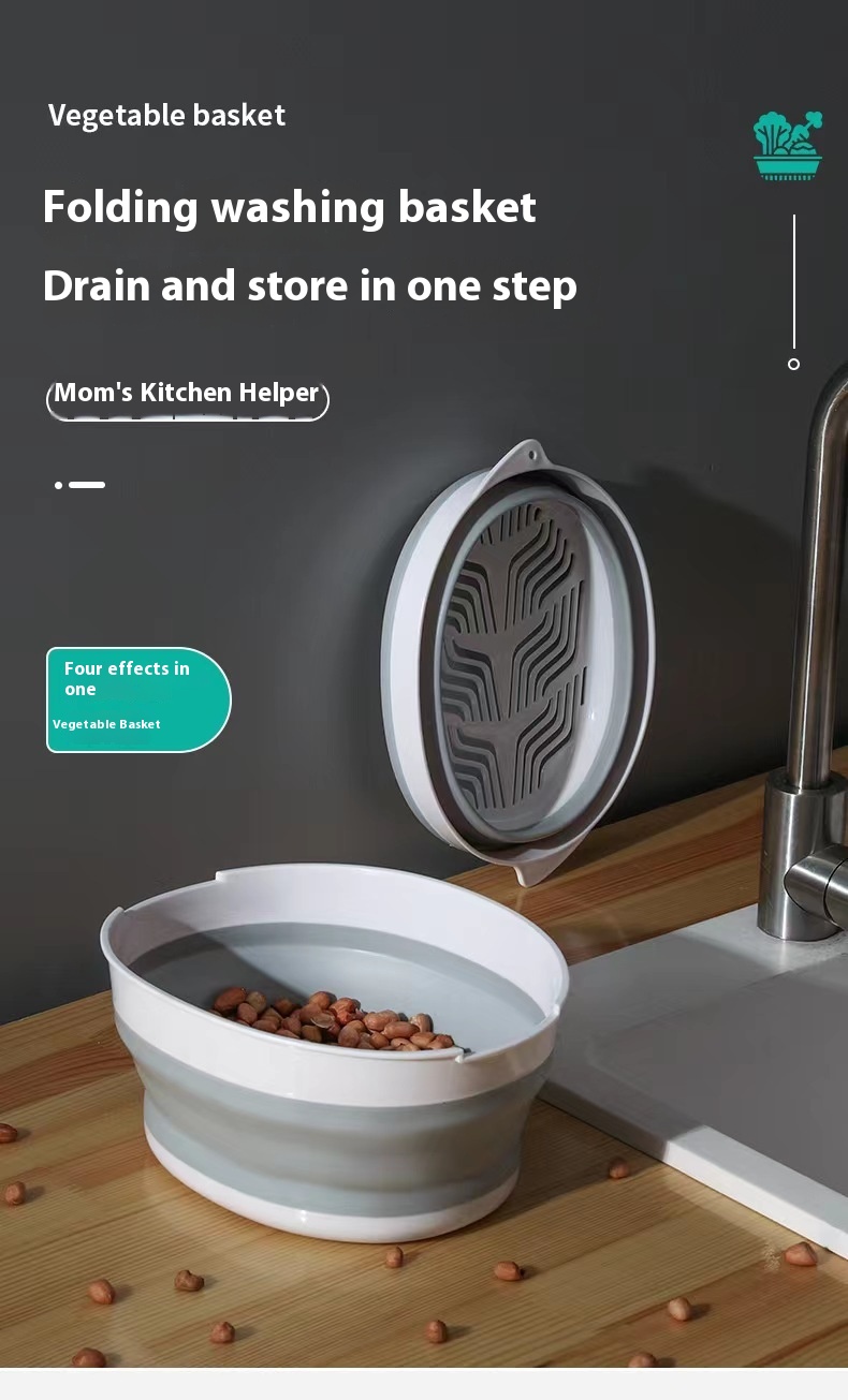 Title 9, Kitchen Telescopic Folding Drain With Handle Fo...