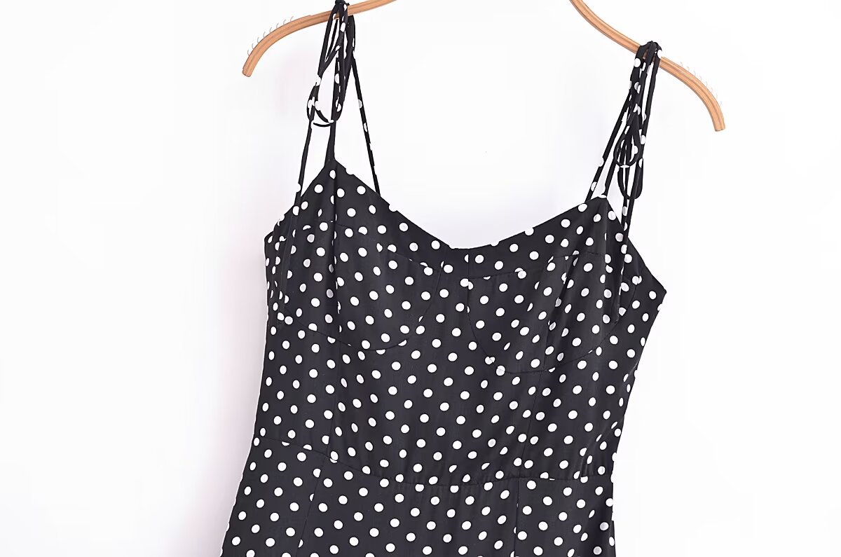 Title 4, French Style Retro Dots Printed High Waist Sexy...