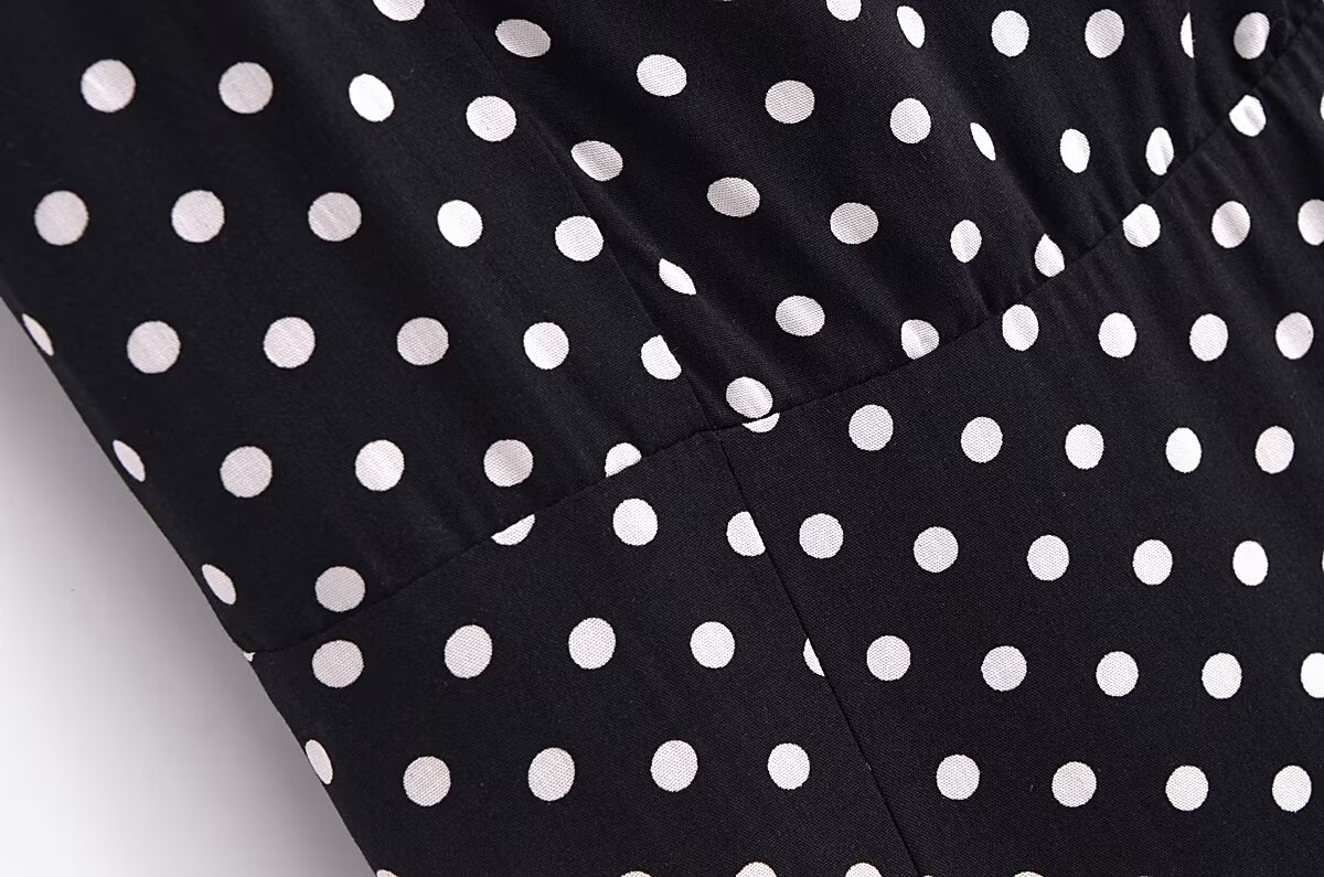 Title 16, French Style Retro Dots Printed High Waist Sexy...