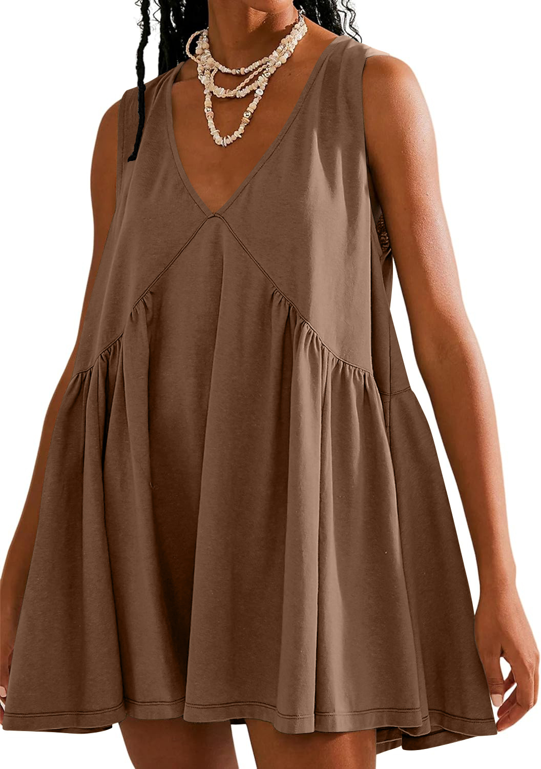 Title 2, Casual Vest Pocket Pleated Dress