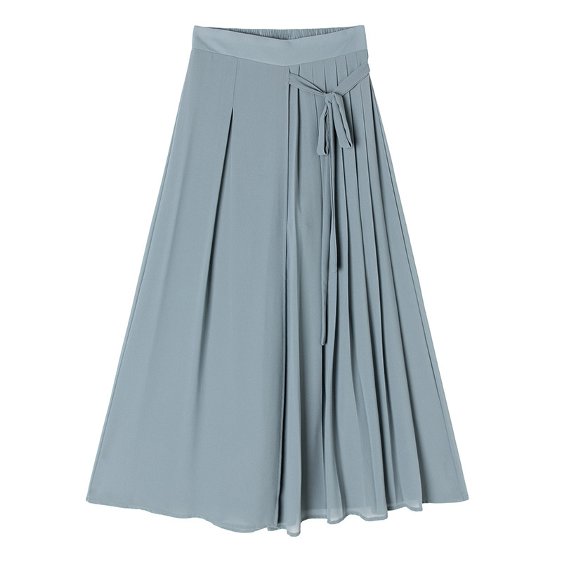 Title 10, Pleated chiffon cropped elastic waist casual pa...