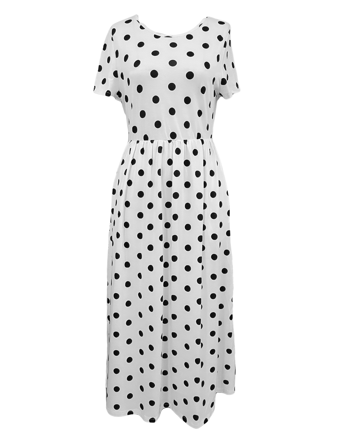 Title 2, Leisure And Elegant Polka Dot Round Neck Short ...