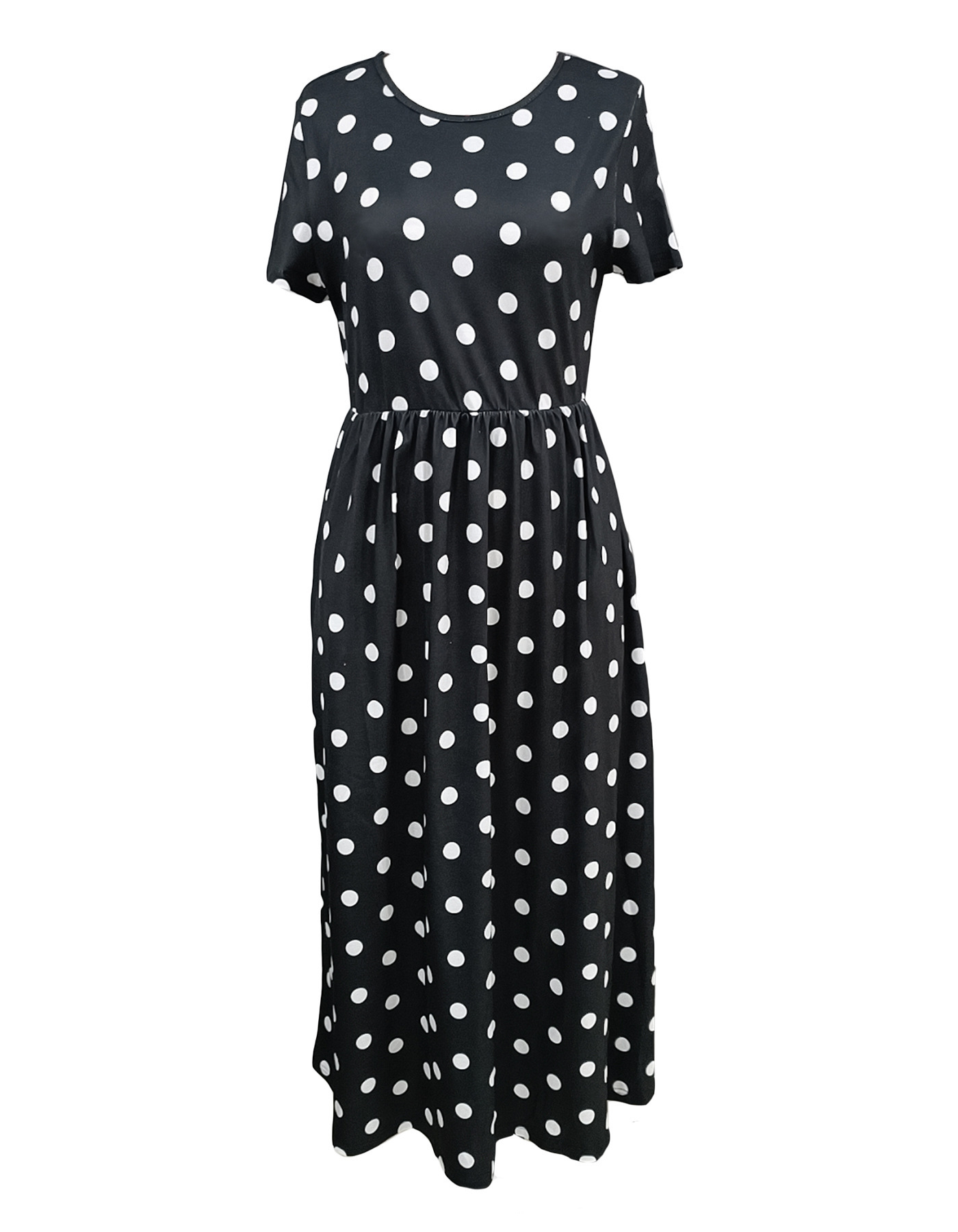 Title 6, Leisure And Elegant Polka Dot Round Neck Short ...