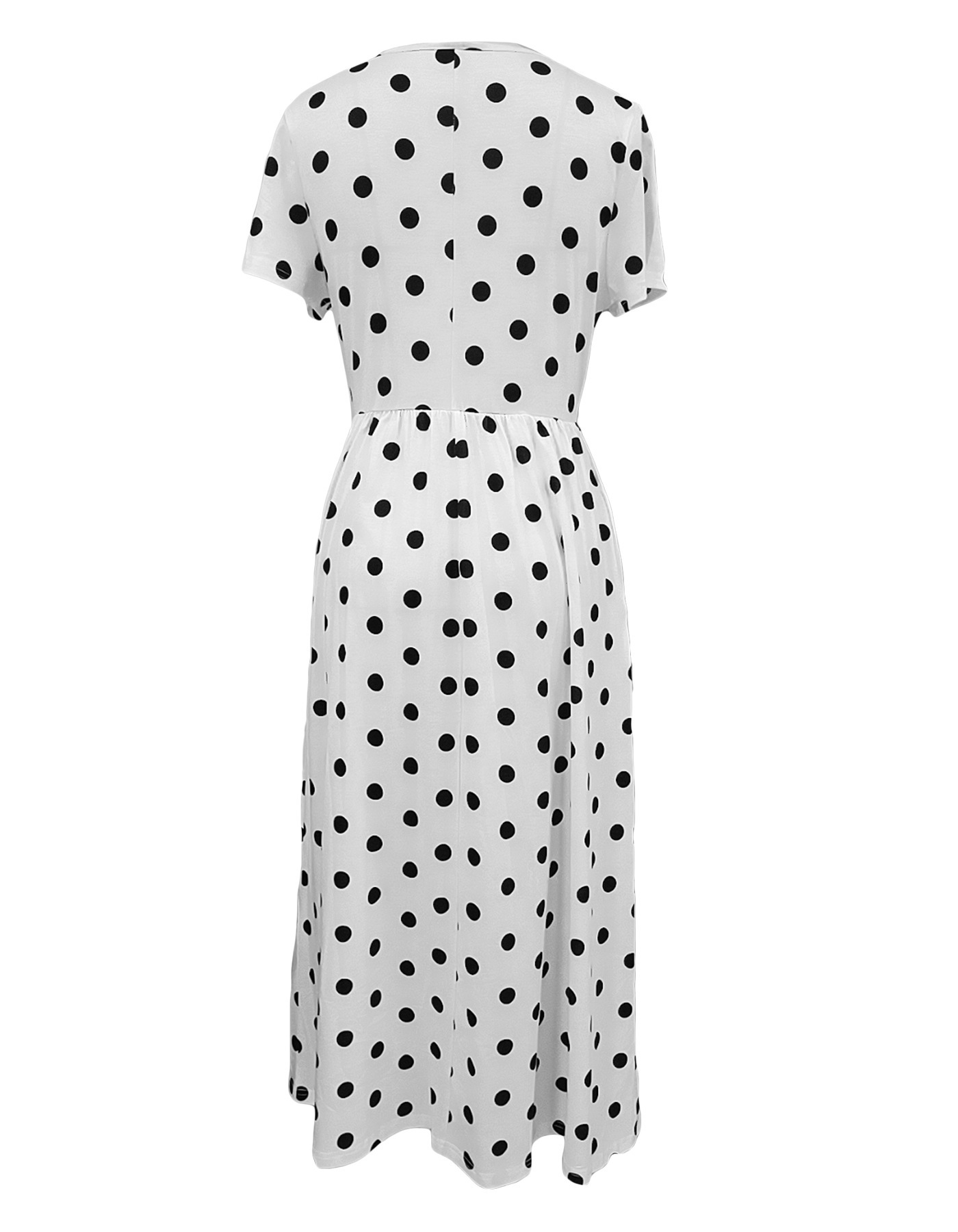 Title 8, Leisure And Elegant Polka Dot Round Neck Short ...