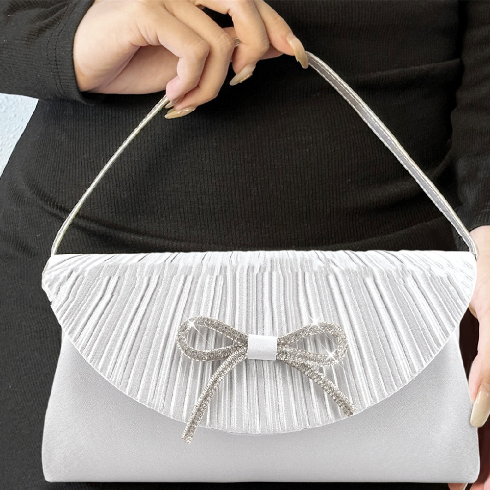 Women's Bowknot Dinner Bag - color options (silver and black)