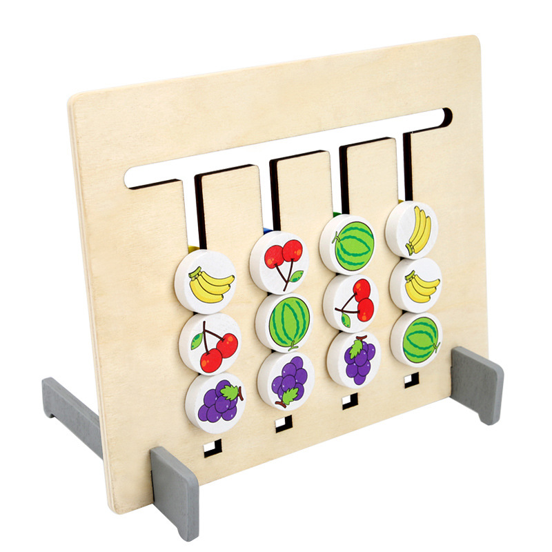 Title 4, Four-color Fruit Logic Game Double-sided Wooden...