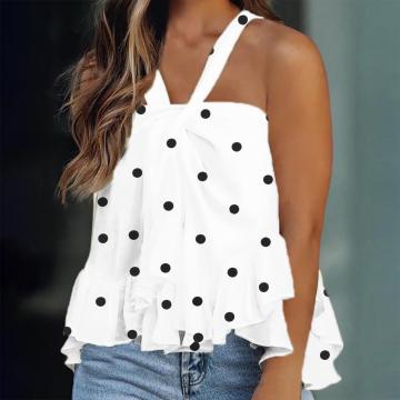 Women's Fashion Halter Ruffled Sleeveless Top