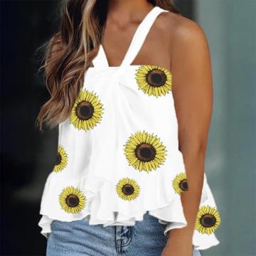 Women's Fashion Halter Ruffled Sleeveless Top