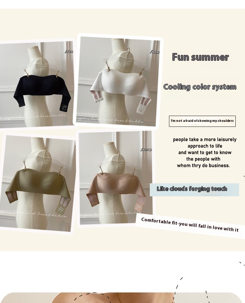 Title 7, Strapless Push Up Summer Thin Anti-slip Seamles...