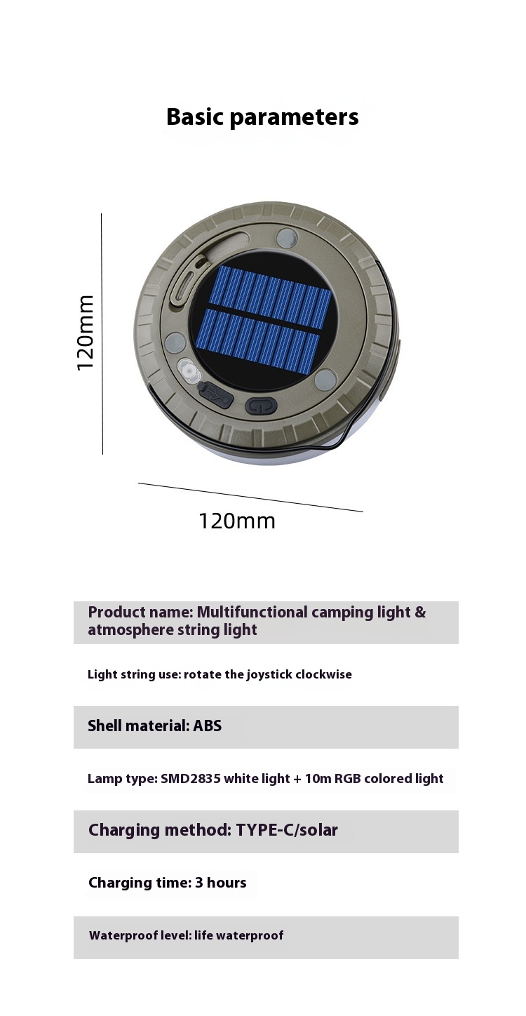 Title 5, Spoljna Solarna Kamperska Lampa za Šator Prenos...