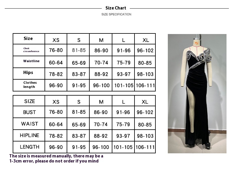 Title 1, High-End Rhinestone High Slit Dress. Exquisite ...