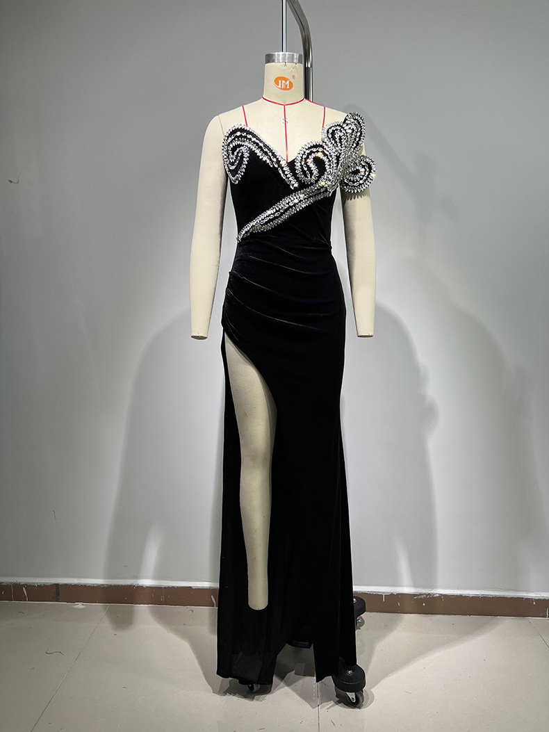 Title 11, High-End Rhinestone High Slit Dress. Exquisite ...