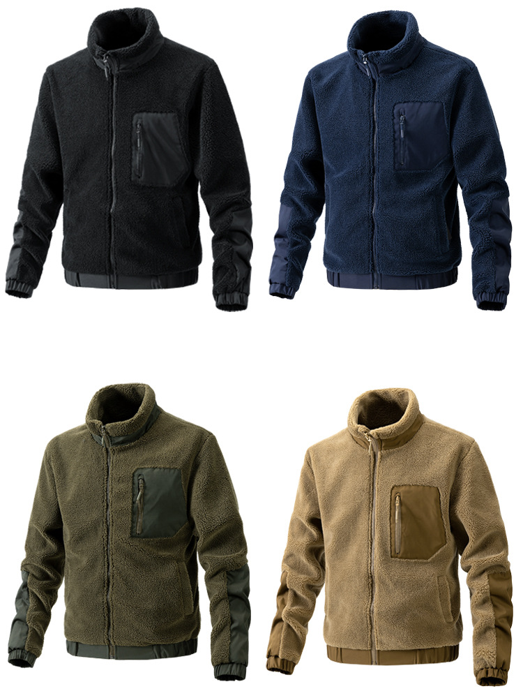 Title 21, Mens Standing Collar Solid Color Fleece Jacket...