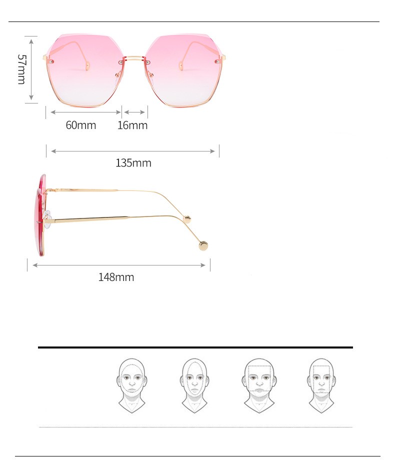 Title 1, Lunettes de soleil coupe sans monture pour femmes