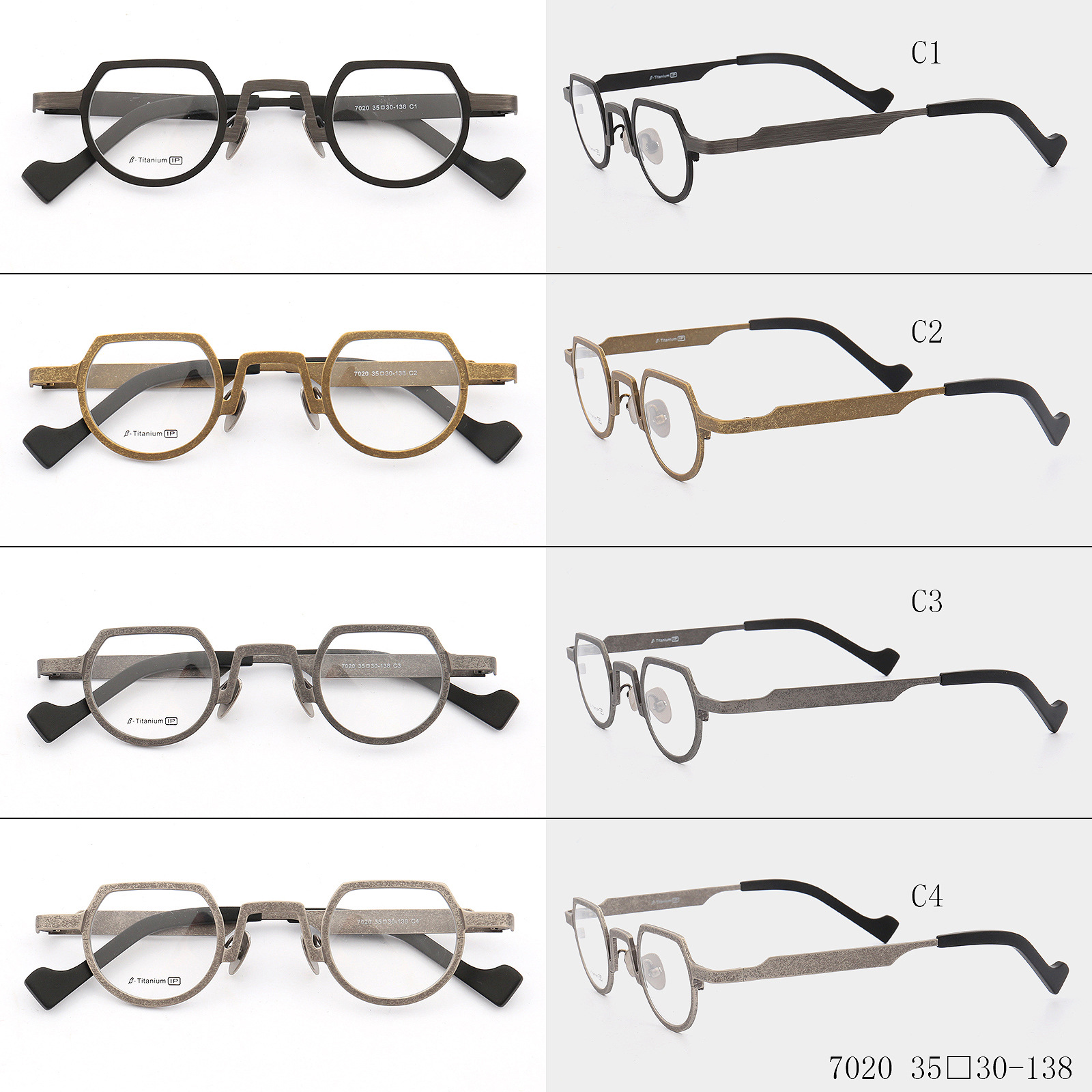 Title 1, Retro Ultra Light Pure Titanium Glasses Frame