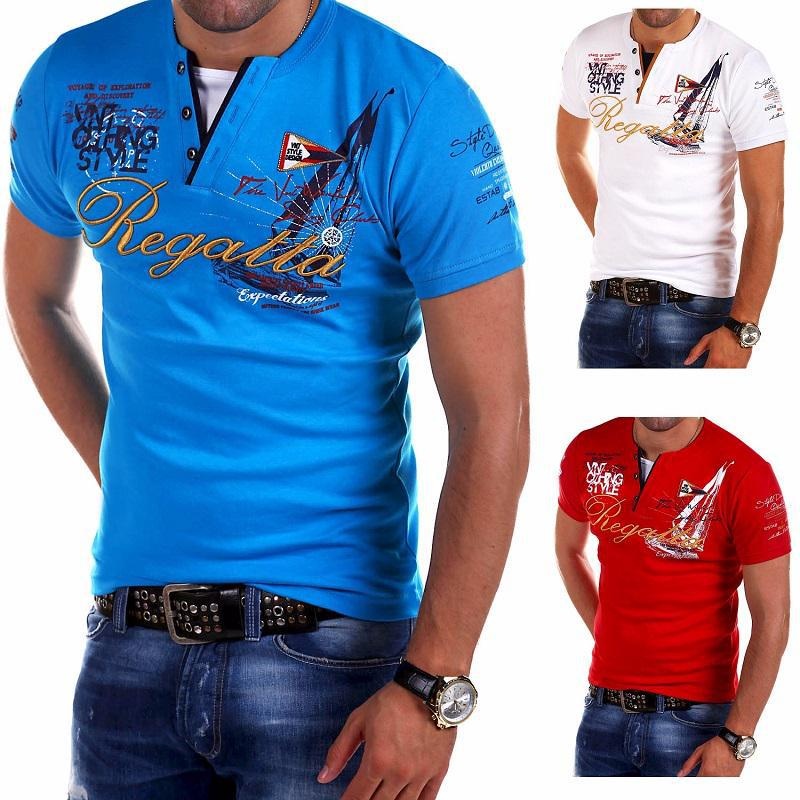 Title 5, Camiseta Henley de manga corta para hombre vera...