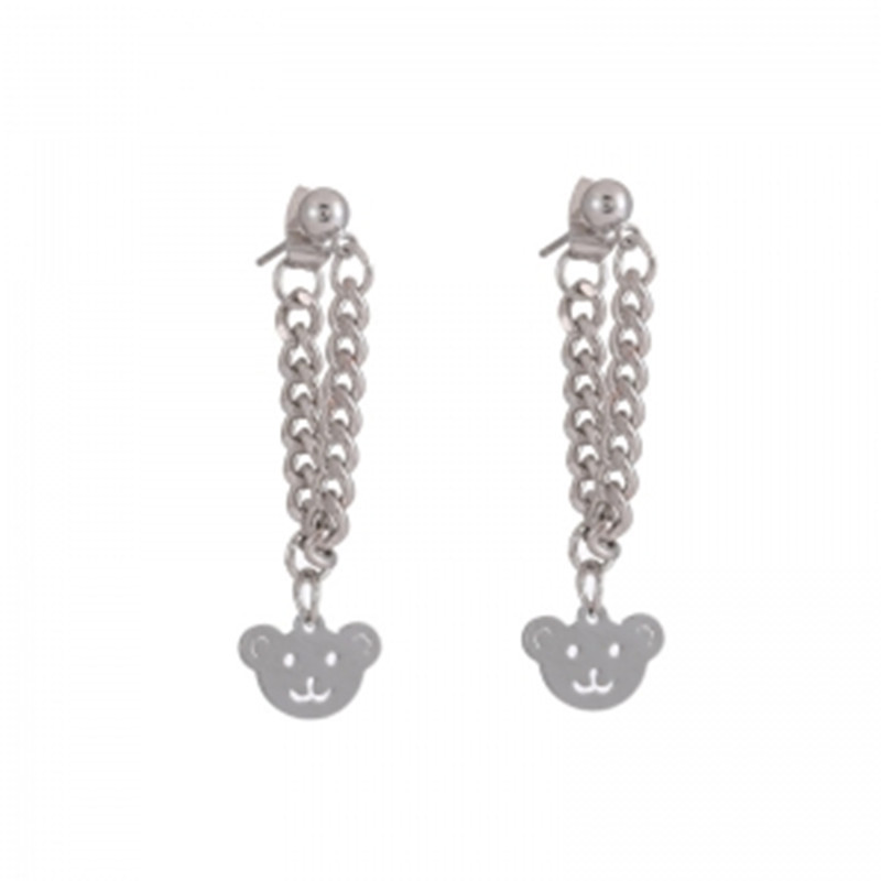 Title 5, Hip Hop Bear Earrings Chain Long