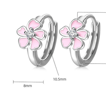 Fashion Epoxy Flower Earrings Cherry Blossom