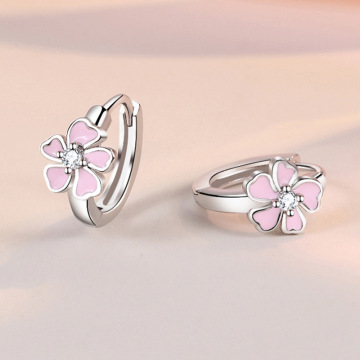 Fashion Epoxy Flower Earrings Cherry Blossom