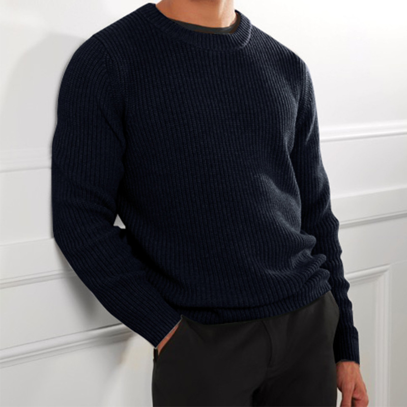 Title 1, Herren Strickpullover in Unifarbe, lässig, atmu...