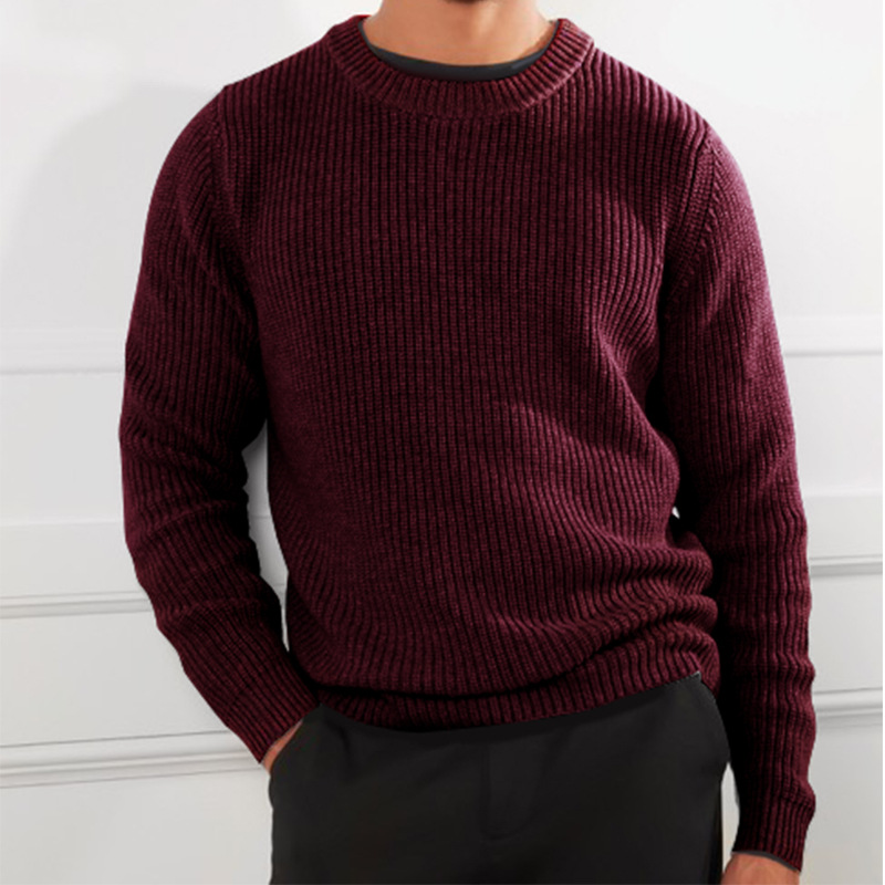 Title 3, Herren Strickpullover in Unifarbe, lässig, atmu...