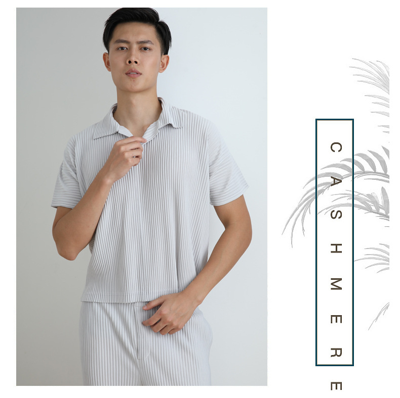 Title 3, Life Mens Miyake Folded Tops Polo Shirt Short ...