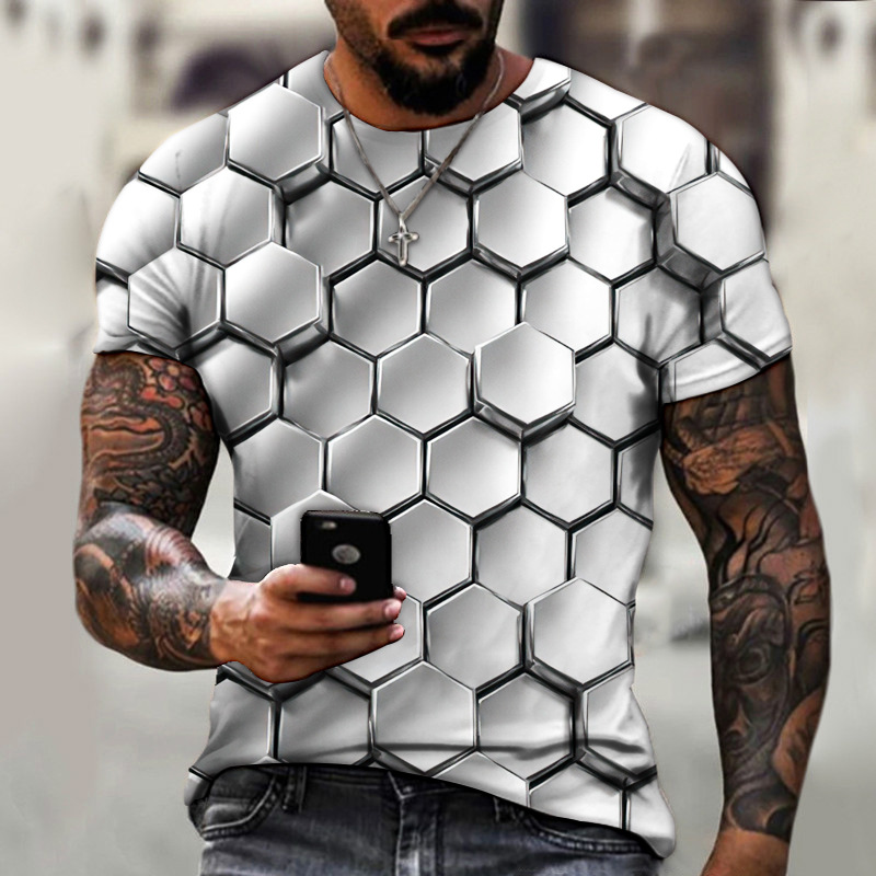 Title 3, Personalized Honeycomb 3D Printing Casual Short...