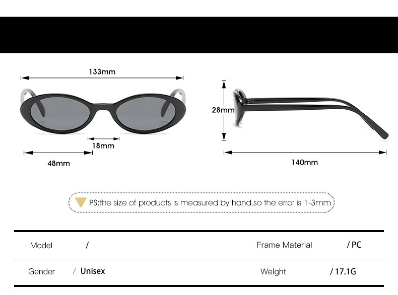 Title 4, UV-Schutz Sonnenbrille mit kleinem ovalem Geste...