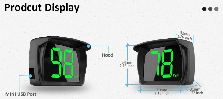 Title 3, Head-Up Display Autosnelheid Velometer HUD Head...