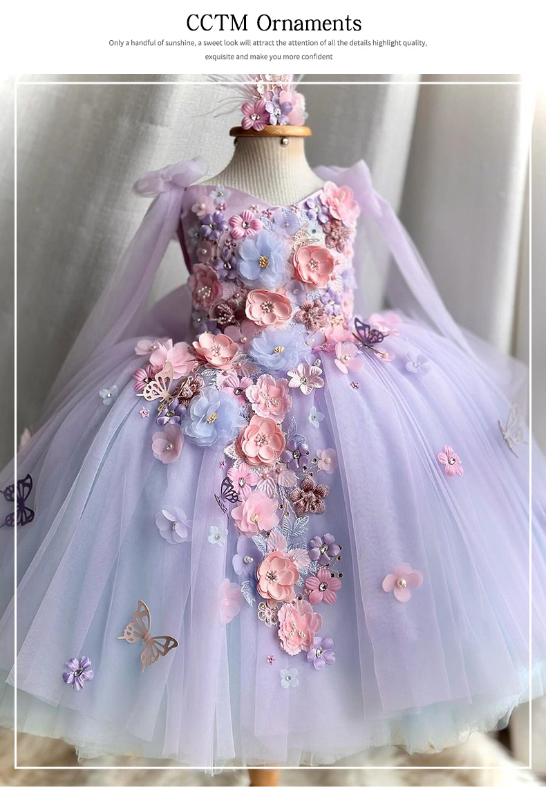 Title 5, Vestido Tutú de Tul Bordado para Niñas Hermoso ...