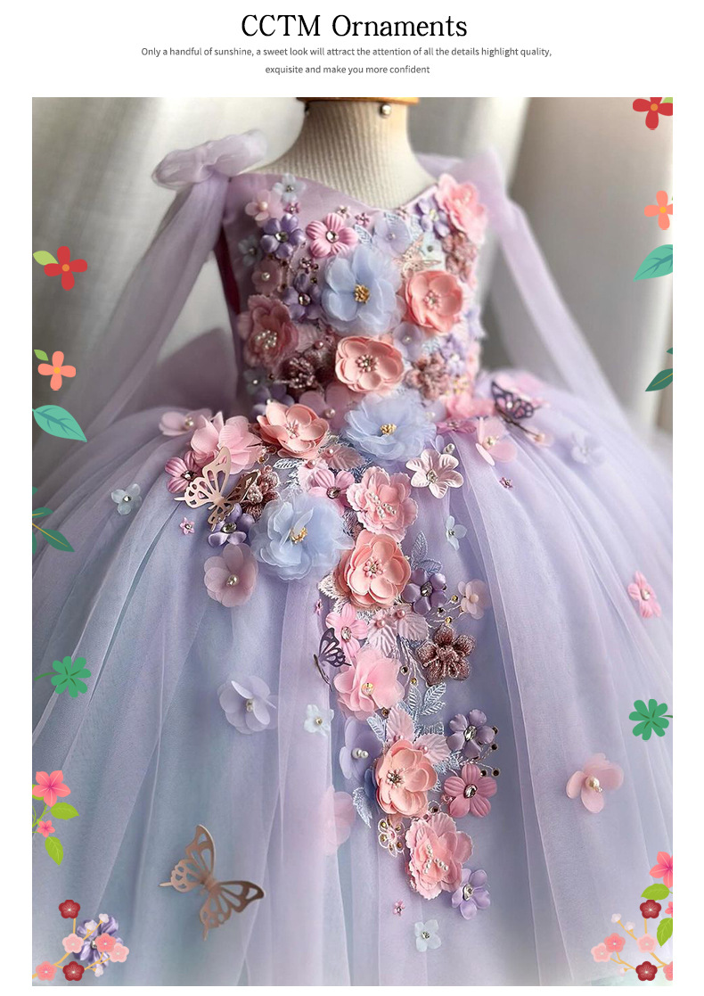 Title 6, Vestido Tutú de Tul Bordado para Niñas Hermoso ...