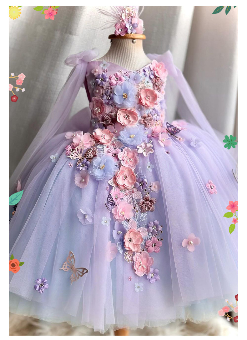 Title 8, Vestido Tutú de Tul Bordado para Niñas Hermoso ...