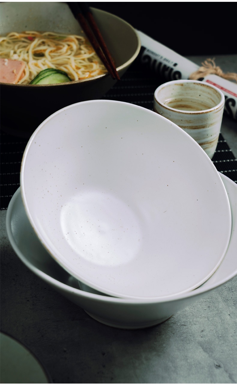 Title 10, Stoneware Bamboo Hat Noodle Bowl Thick Large Tr...