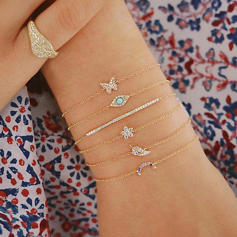 Title 1, 6 Pcs Set Punk Butterfly Eye Star Moon Leaves C...