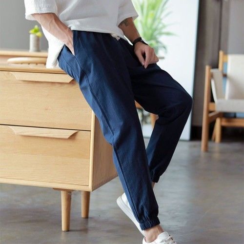 Title 1, Mens Summer Casual Pants Cotton Linen Trousers...