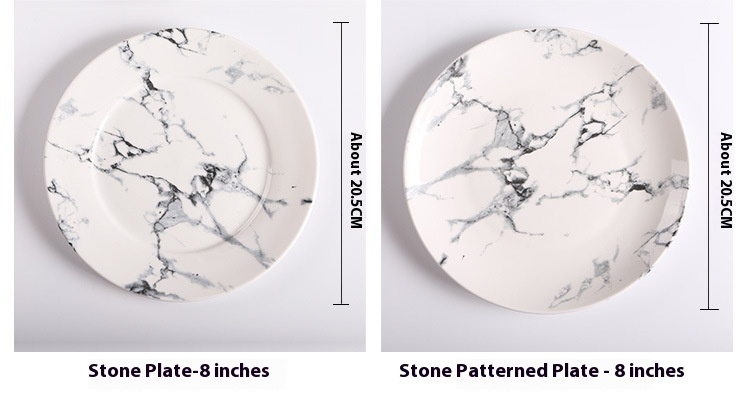 Title 2, Ceramic Plate Household Marbling Plate Dish