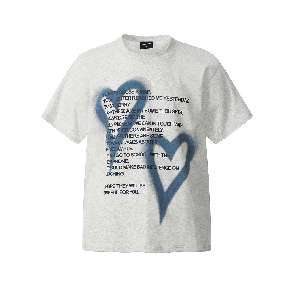 Title 11, Fashion Love Letter print heren T-shirt met kor...