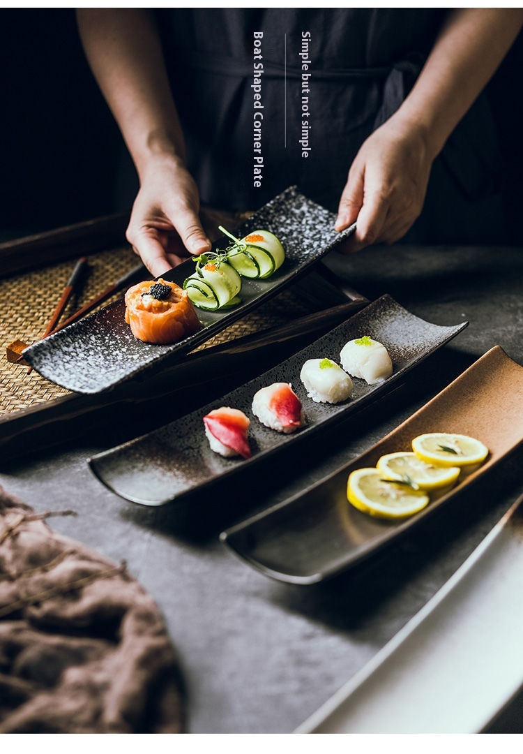 Title 6, 11-inch Japanse sushi bord Keramiek retro servi...