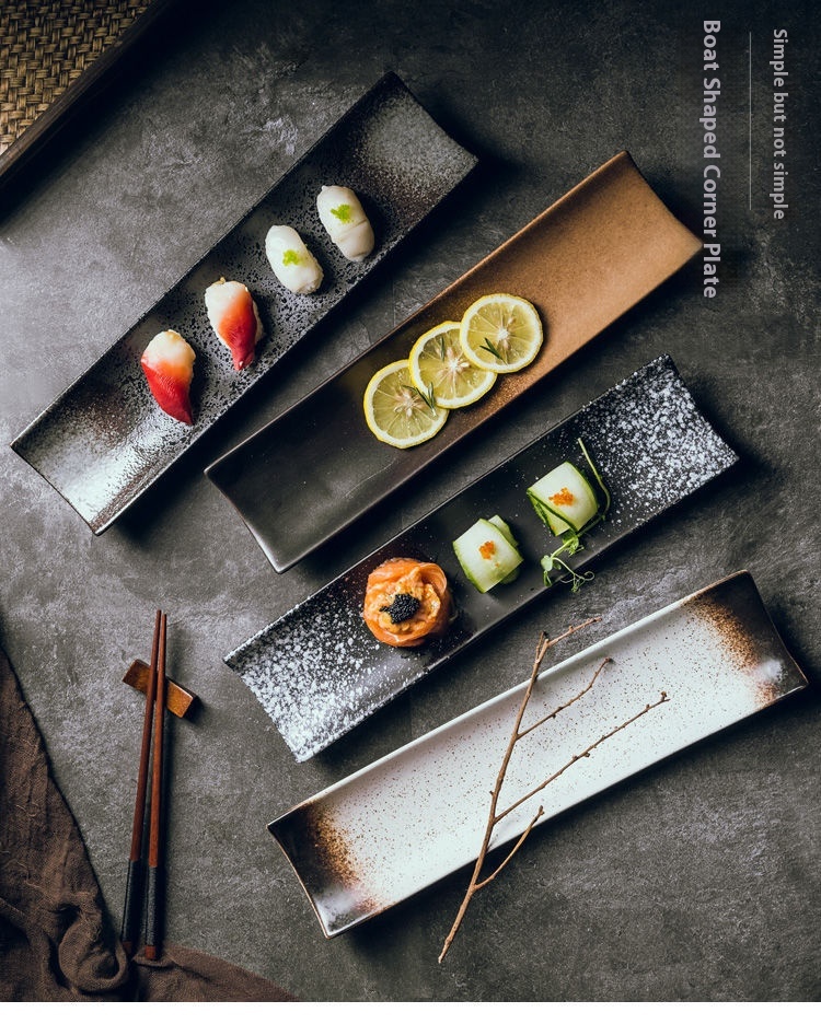 Title 15, 11-inch Japanse sushi bord Keramiek retro servi...