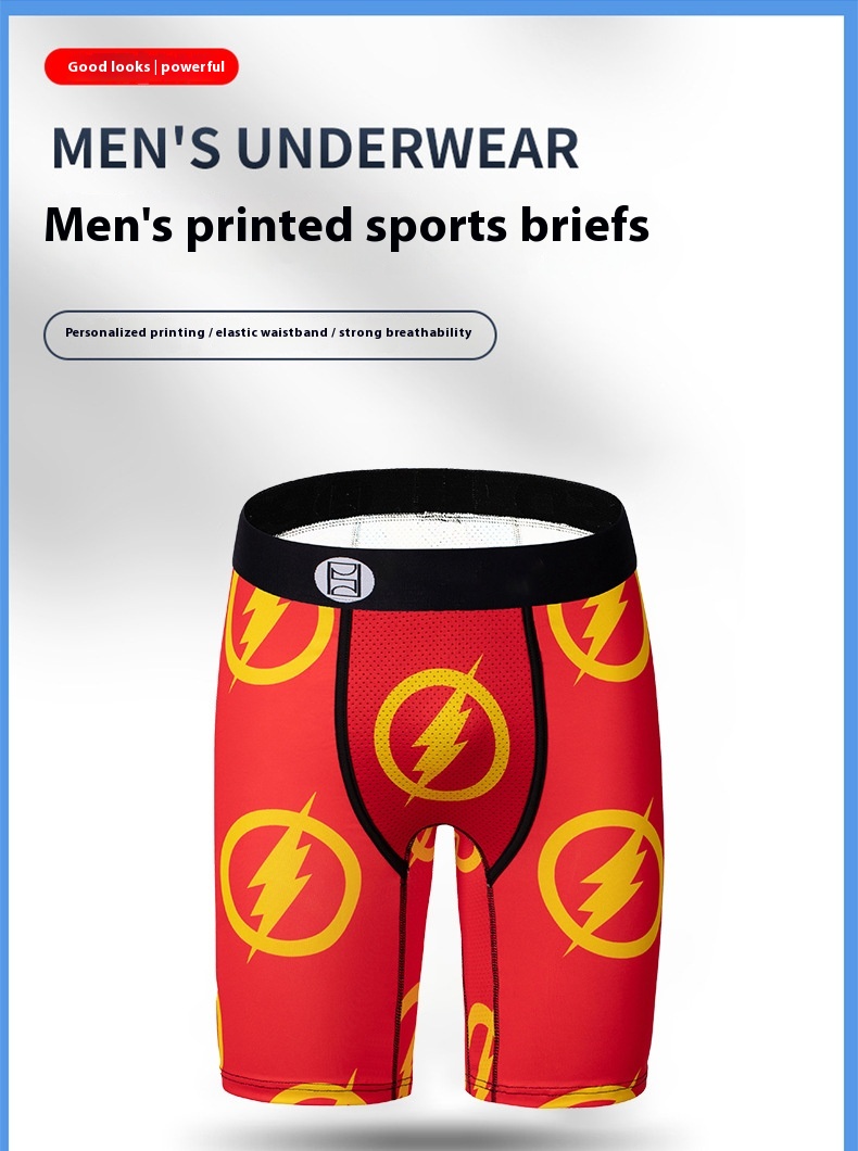 Title 5, Cartoon Printed Boys Boxers Mens Sports Underw...