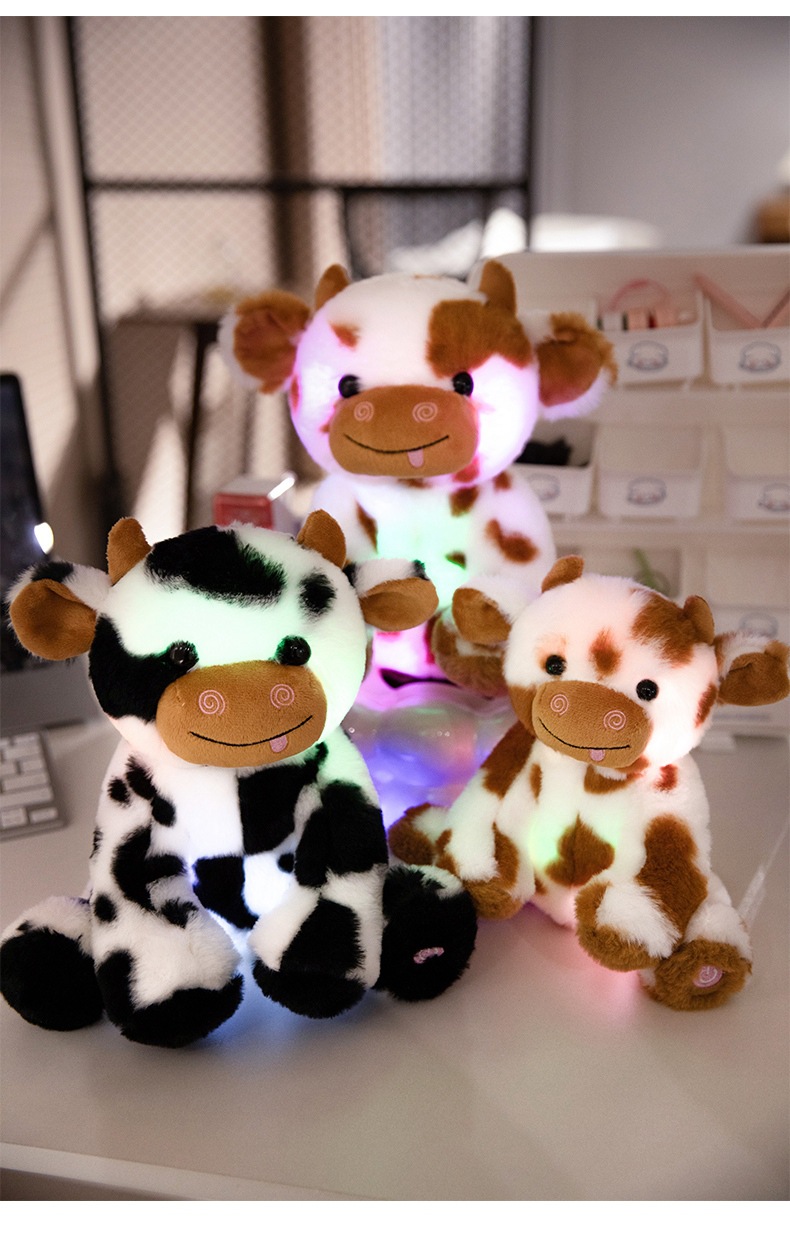 LED Luminous Cow Plush Stuffed Animal Glowing 