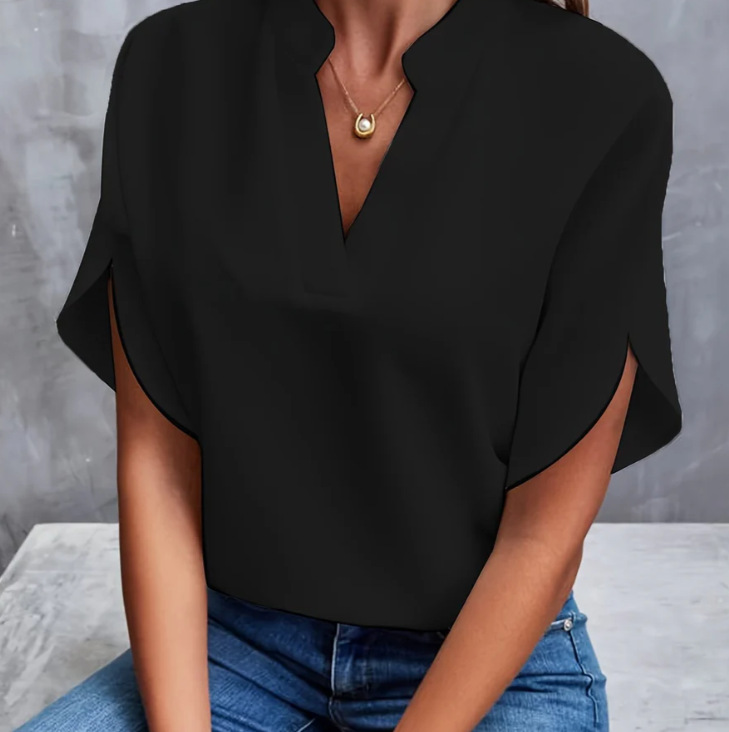 Short-sleeved Chiffon Shirt New V-neck Shirt Women's Koalakits36