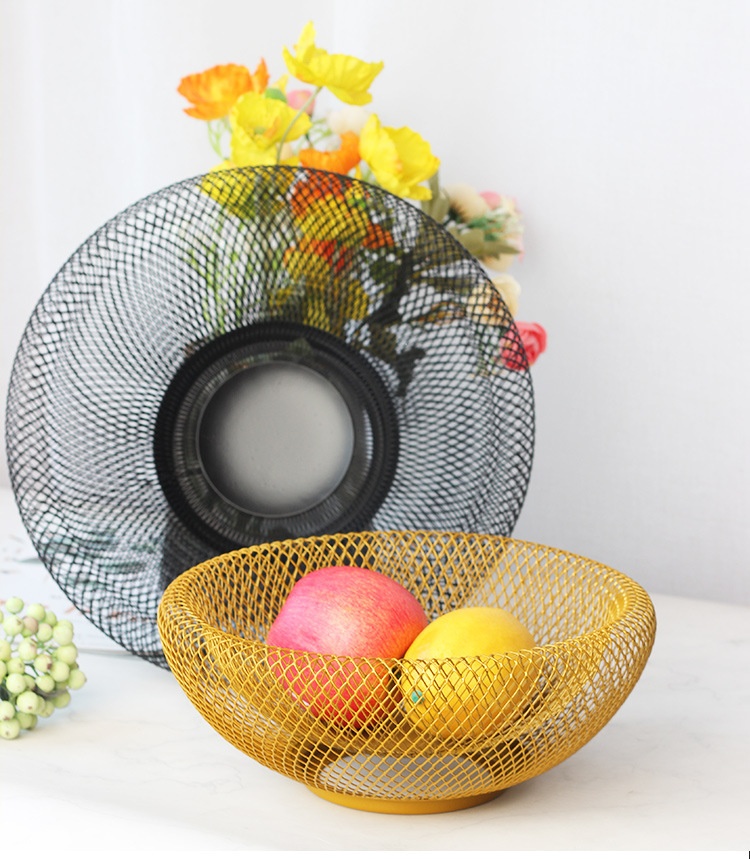 Title 4, Nordic Creative Wrought Iron Wire Mesh Fruit Ba...