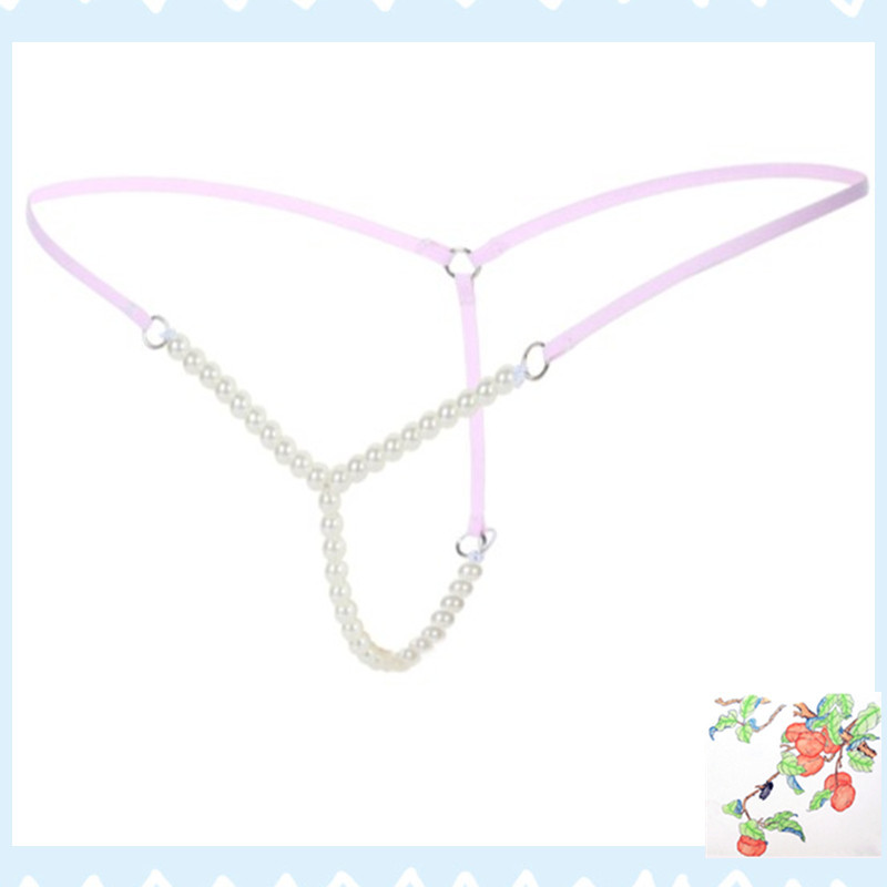 Title 1, Womens transparent beads T-back underwear with...