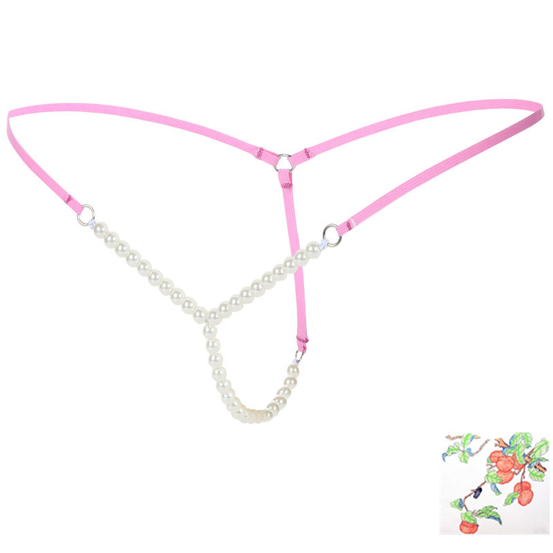 Title 3, Womens transparent beads T-back underwear with...