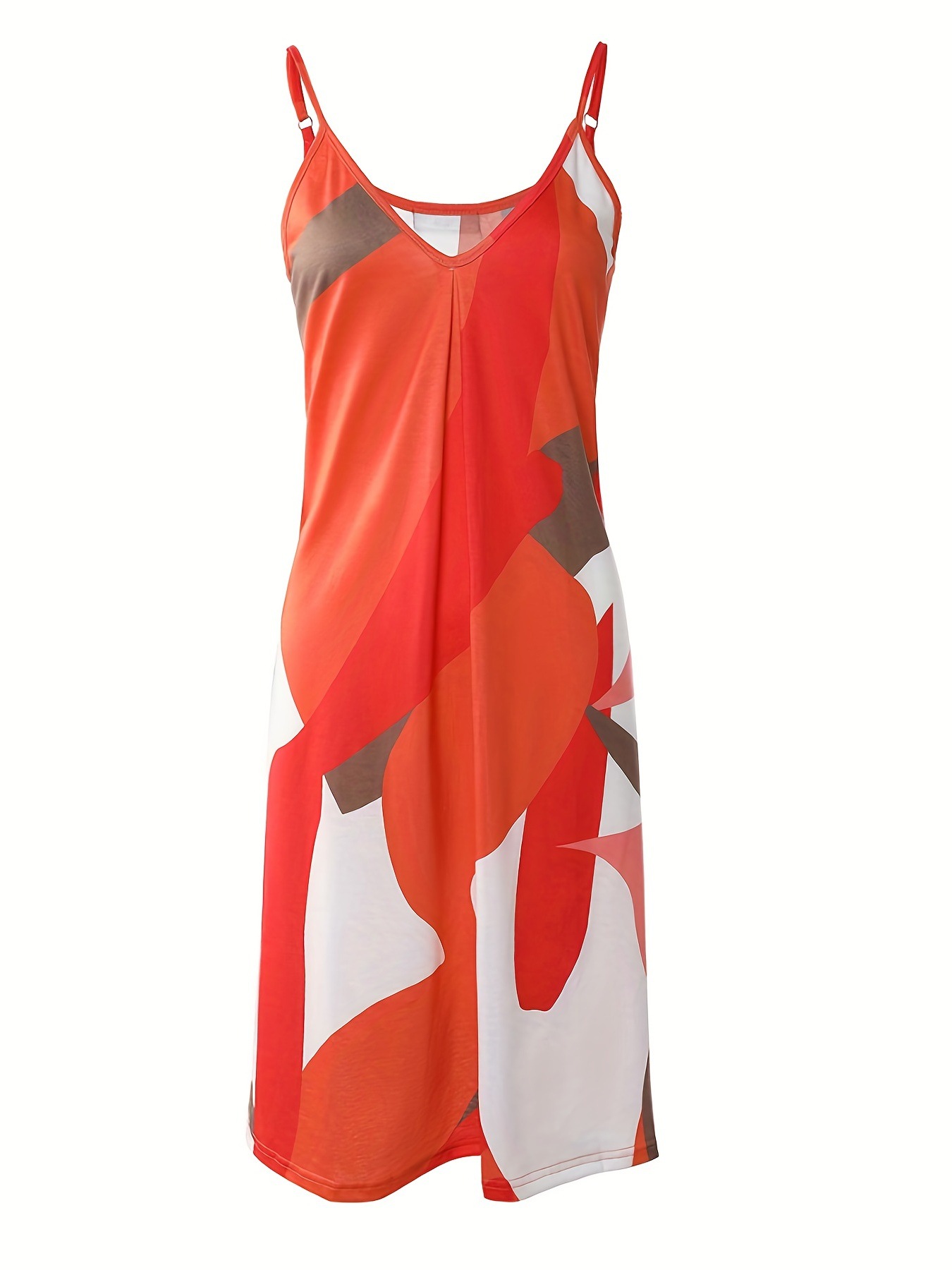 Title 2, Printed V-neck Sling Dress Women