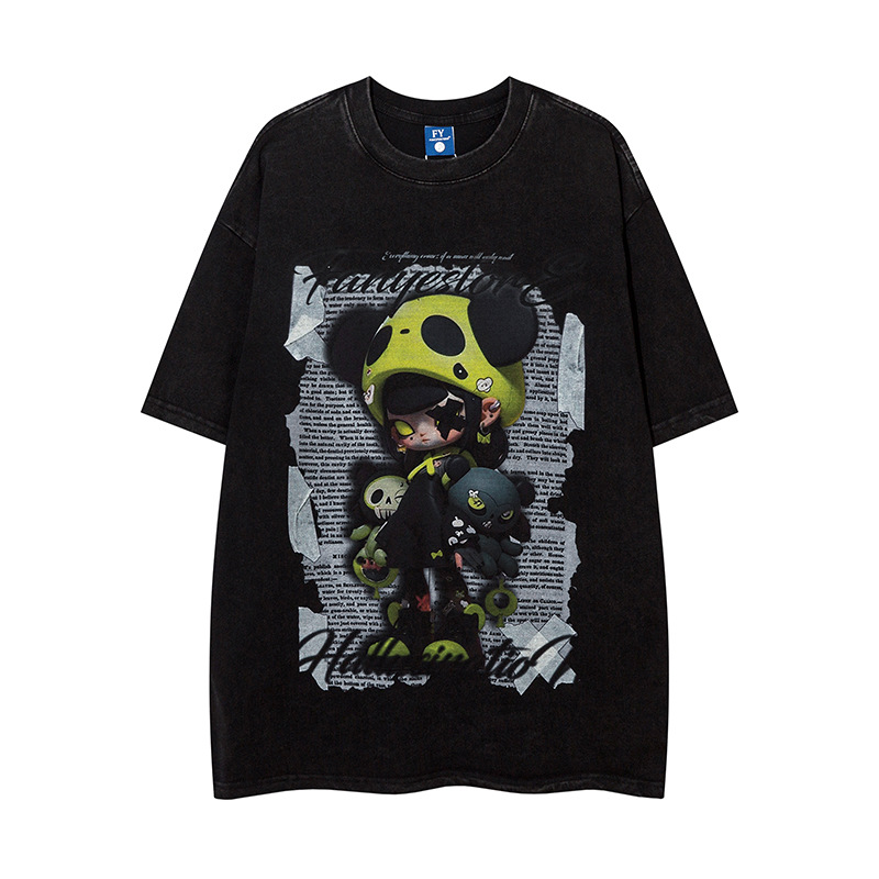 Title 12, Camiseta Depressed Cartoon Distressed Masculina