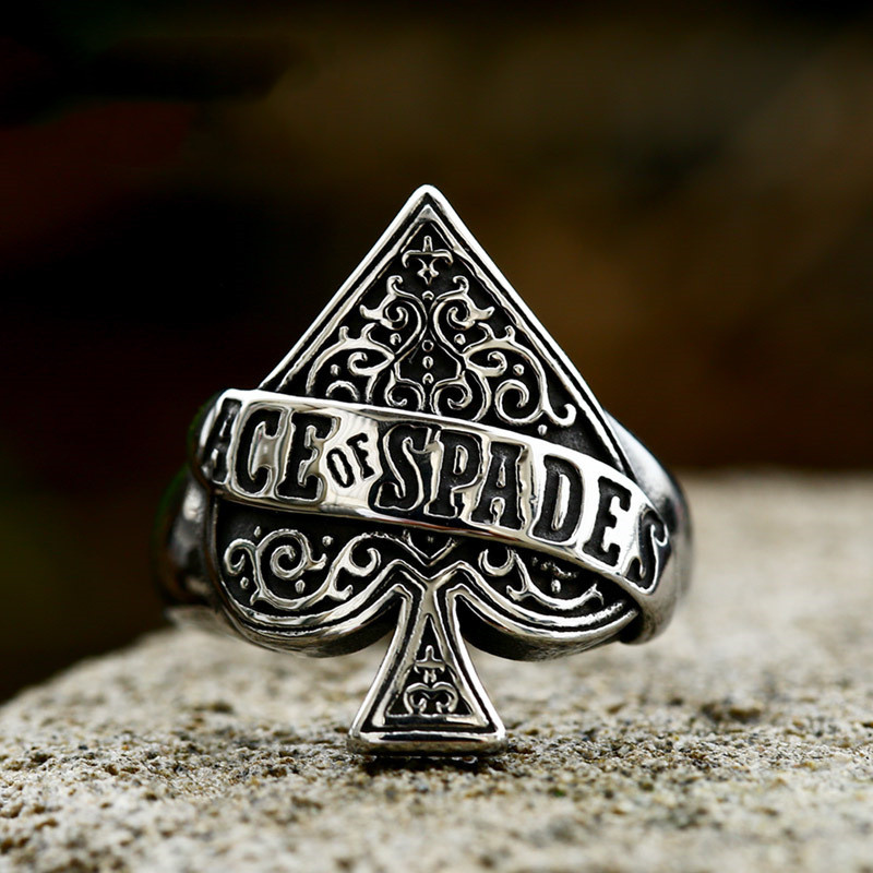 Title 3, Anillo de hombre Vintage Poker Corazón Negro Ac...