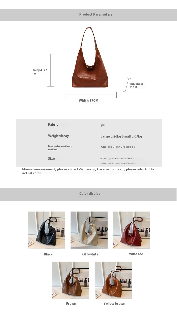 Spacious Shoulder Bag – Soft Leather Tote Bag